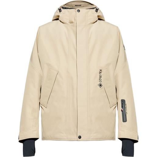 Moncler Grenoble giacca da sci lambir con zip e cappuccio - toni neutri