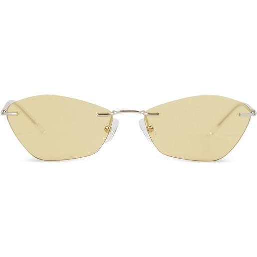 Alexander McQueen occhiali da sole t-bar geometrici - argento