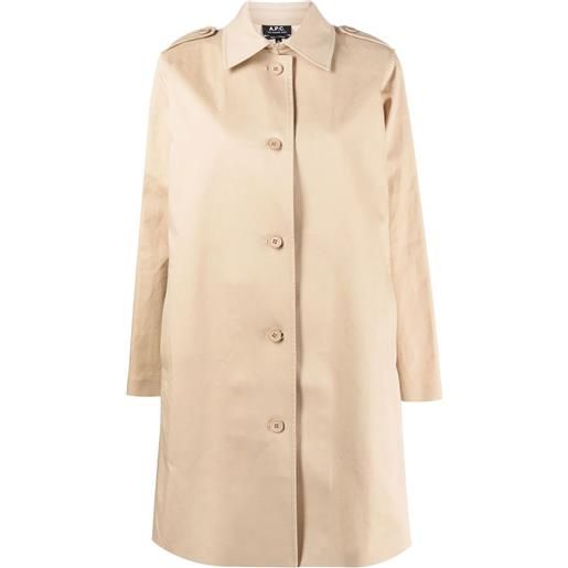 A.P.C. cappotto midi monopetto - toni neutri