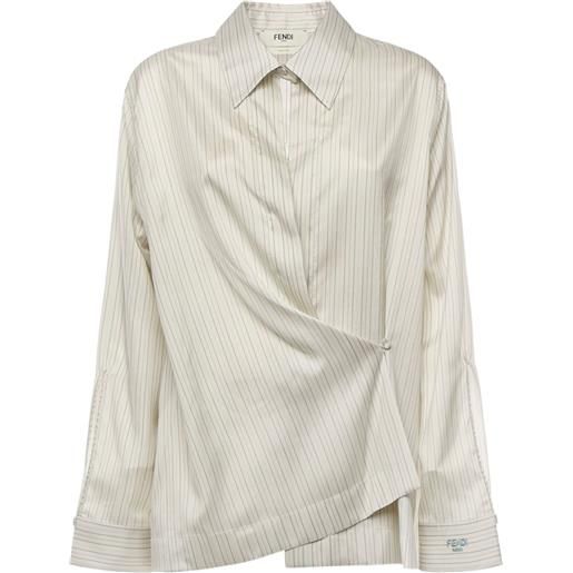 FENDI gonna drappeggiata a righe - toni neutri