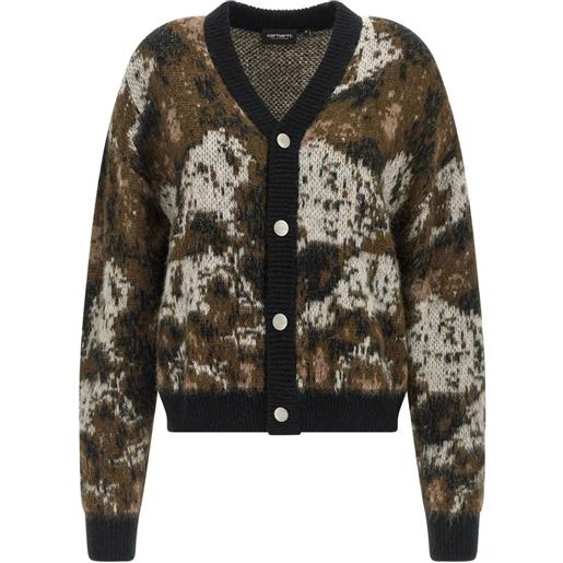 Carhartt WIP cardigan merlin con effetto jacquard - marrone