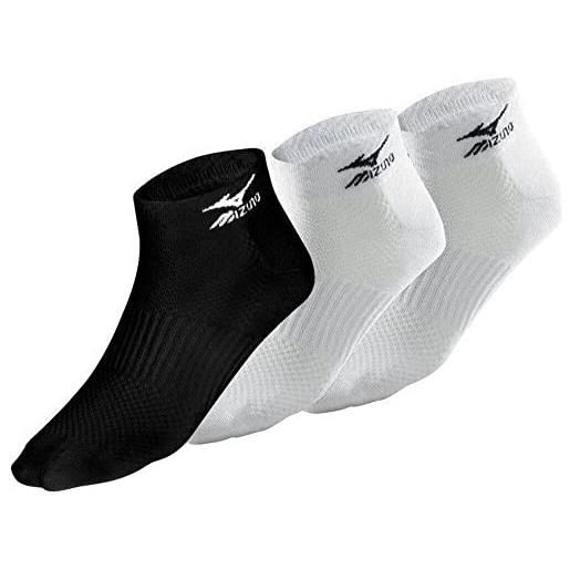 Mizuno sport running calze uomo drylite training mid 3 paia bianco nero (m 38-40)