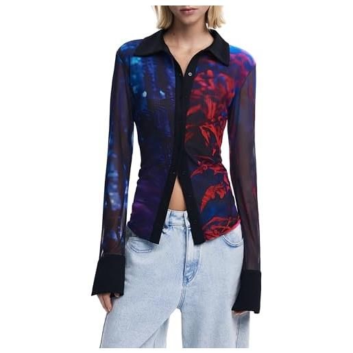 Desigual camicia maniche lunghe donna nero