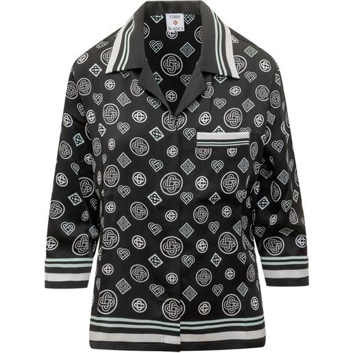 Casablanca top pigiama con stampa - nero