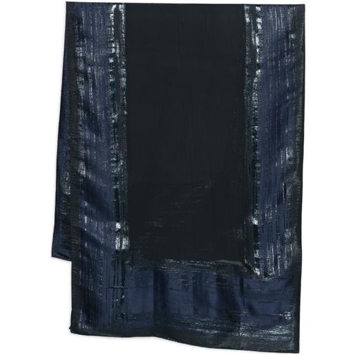 Giorgio Armani sciarpa a righe - blu