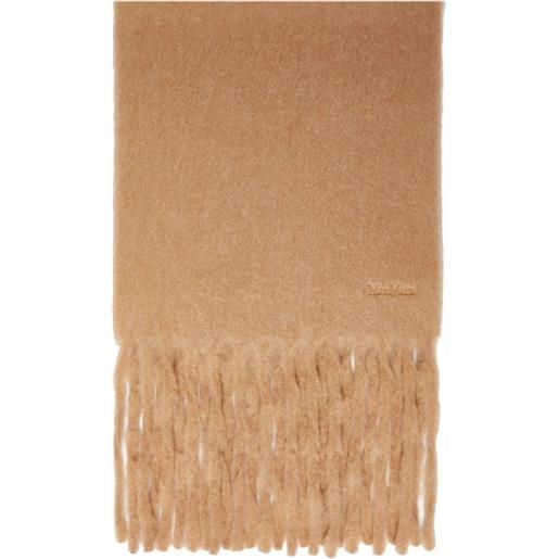 Max Mara sciarpa osso con frange - toni neutri