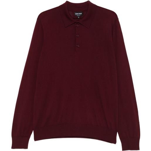 Giorgio Armani polo a maniche lunghe - rosso