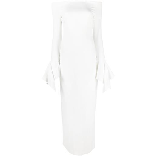 Solace London abito lungo amalie con spalle scoperte - bianco