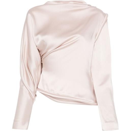 Victoria Beckham blusa in raso crêpe - rosa
