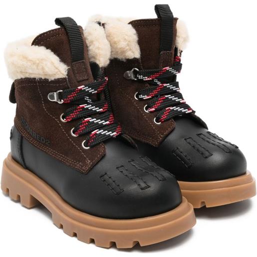 DSQUARED2 KIDS stivali con bordo in pelliccia sintetica - nero