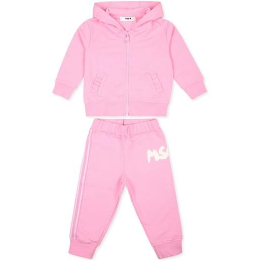 MSGM Kids tuta sportiva con stampa - rosa