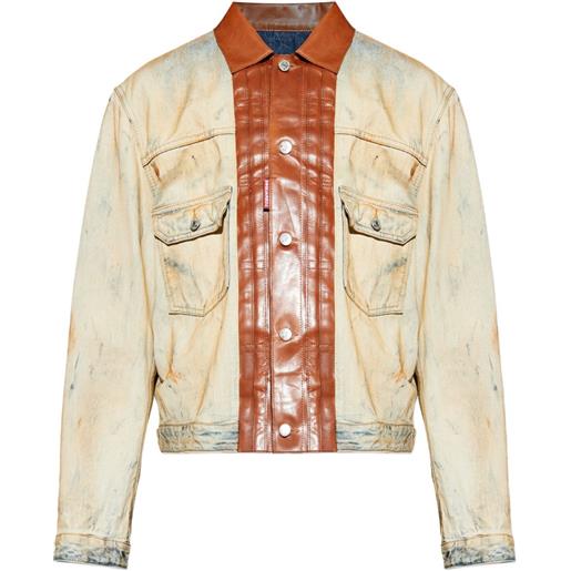 DSQUARED2 giacca con inserti in pelle - toni neutri
