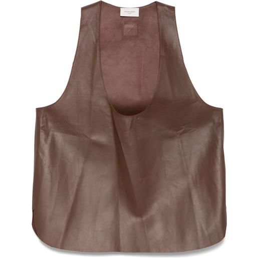 Jacob Cohën gilet in pelle - marrone