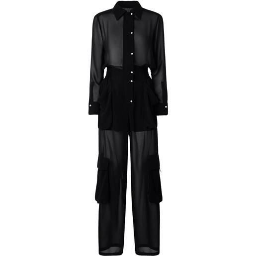 PINKO tuta intera cargo - nero