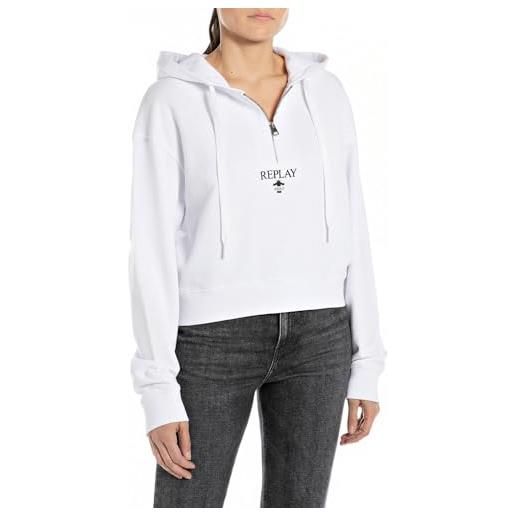 Replay w3103a maglioncino coprispalle, 001 bianco, m donna