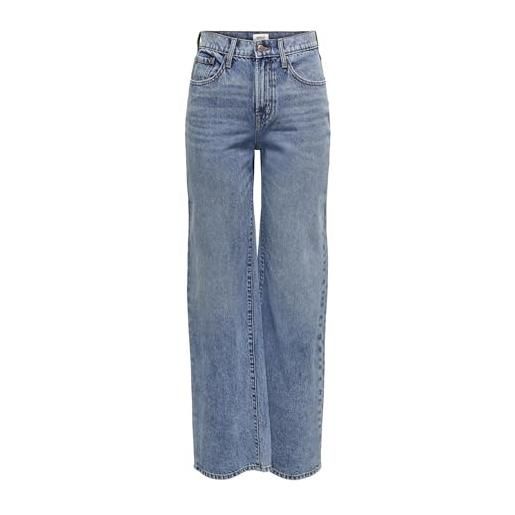 Only onlhope ex hw wide dnm ana129 noos, jeans da donna, black denim, 25/32