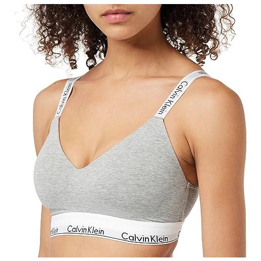 Calvin Klein donna reggiseno a bralette elasticizzato, grigio (b10 grey heather), s