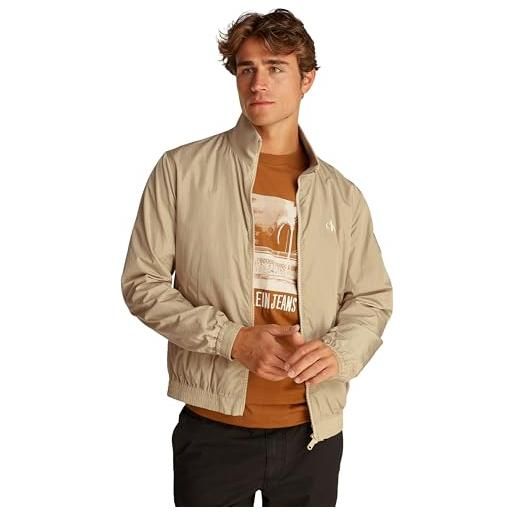 Calvin Klein uomo giacca a vento unpadded harrington con colletto alla coreana, beige (white pepper), m