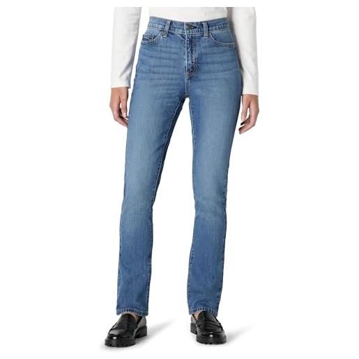 Amazon Essentials jeans a vita media a gamba dritta mediamente elasticizzati vestibilità aderente donna, blu medio vintage, 44