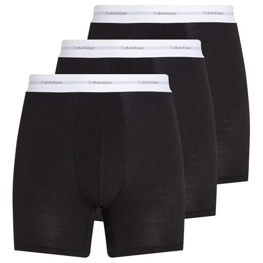 Calvin Klein uomo slip boxer confezione da 3 con fascia con logo, nero (black, black, black), s