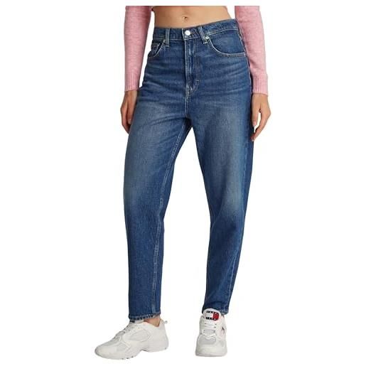 Tommy Jeans mom jean uh tpr bi0152 co dw0dw19244, pantaloni, donna, denim (denim dark), 26w / 32l
