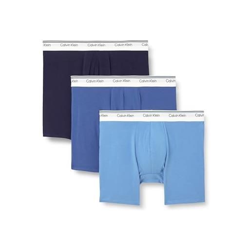 Calvin Klein uomo pantaloncini boxer confezione da 3 balance con fascia con logo, multicolore (empower/grey heather/black), xl