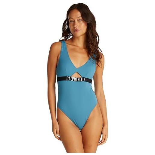 Calvin Klein donna costume da bagno one piece schiena scoperta, (storm blue), 3xl