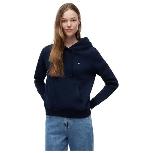 Tommy Jeans tjw reg s flag hoodie dw0dw19958, felpa con cappuccio, donna, blu (dark night navy), l