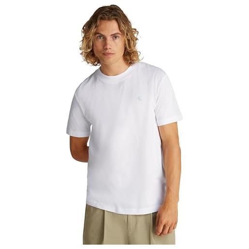 Calvin Klein uomo t-shirt maniche corte painted tee con scollo rotondo, bianco (bright white), s