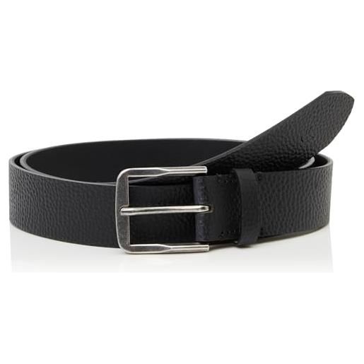 Calvin Klein uomo cintura classic flat 3,5 cm cintura in pelle, nero (black/antique silver), 95 cm