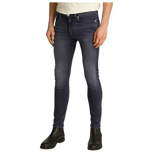 Calvin Klein uomo jeans skinny fit elasticizzati, nero (denim black), 32w/33l