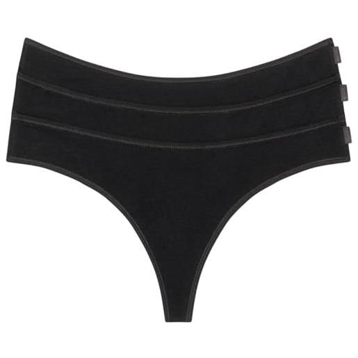 Calvin Klein perizomi donna confezione da 3 ideal cotton tanga, nero (black/black/black), l