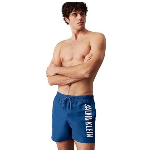 Calvin Klein uomo pantaloncino da bagno medium drawstring con coulisse, blu (patch of blue), l