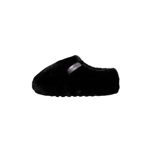 Calvin Klein donna pantofole home anke slipper fur peluche, nero (triple black), 38