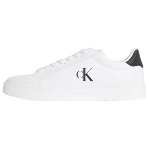 Calvin Klein sneakers con suola preformata uomo con logo, multicolore (bright white/ck black), 40