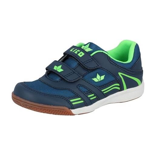 Lico active indoor v, scarpe da ginnastica per ambienti interni, unisex - bambini e ragazzi, marine lemon, 33 eu