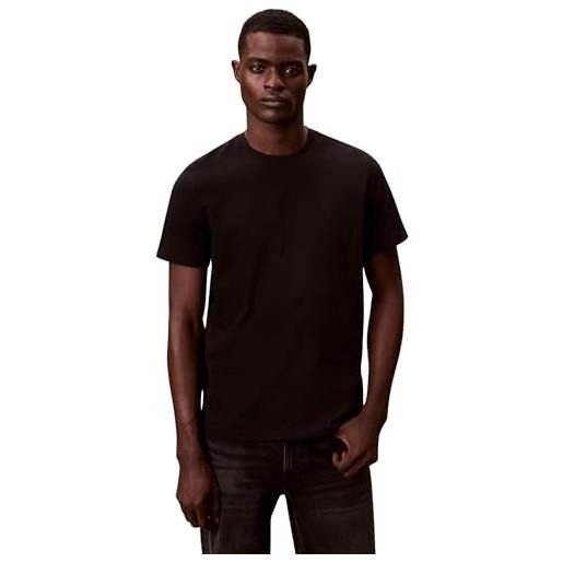 Calvin Klein jeans t-shirt da uomo ss classic monogram tee lv04rd254g, nero (nero), xl, nero (black), xl