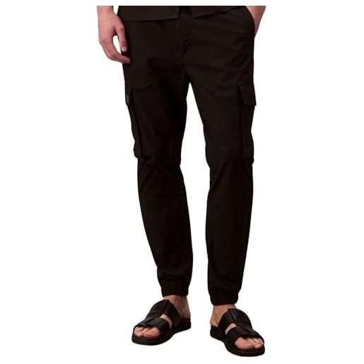 Calvin Klein uomo pantaloni cargo elastic ripstop skinny fit, nero (black), l