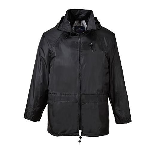 Portwest s440 giacca impermeabile classica leggera da uomo nero, xxl
