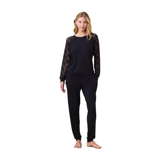 DHRUVI TRENDZ Pigiama da donna, nero, 3XL