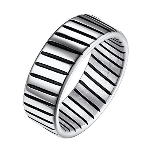 FindChic anello acciaio inossidabile uomo, aenllo donna acciaio ideale come regalo di compleanno, natale, san valentino, 22