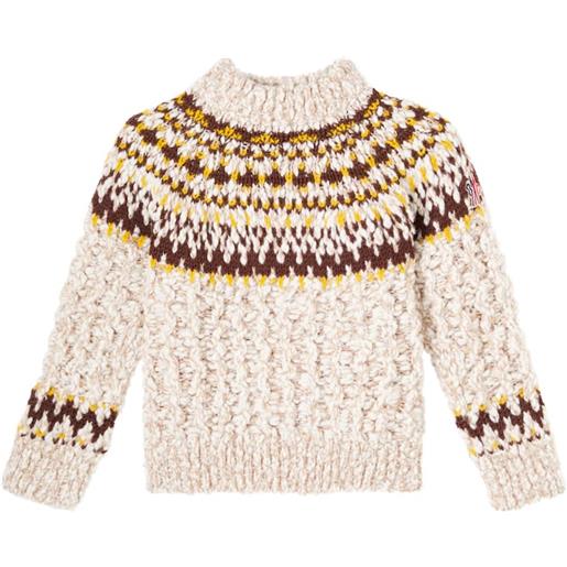Moncler Grenoble Enfant pullover in misto lana e seta jacquard