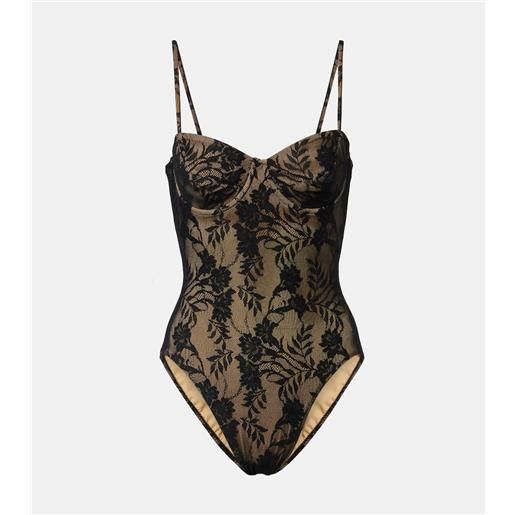 Norma Kamali body trasparente in pizzo