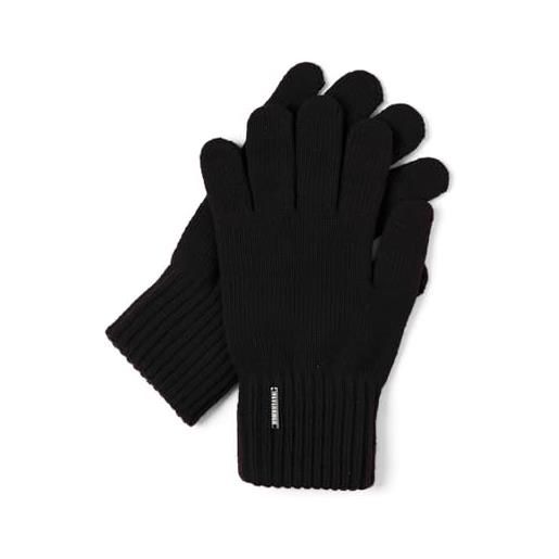 Vivisence invernale da donna guanti eleganti a cinque dita in filato caldo con aggiunta di lana rifiniti con ampio guardolo perfetti per l'inverno, blu, taglia unica