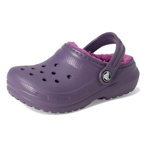 Crocs classic lined clog t unisex - bambini e ragazzi, nightshade, 22/23 eu