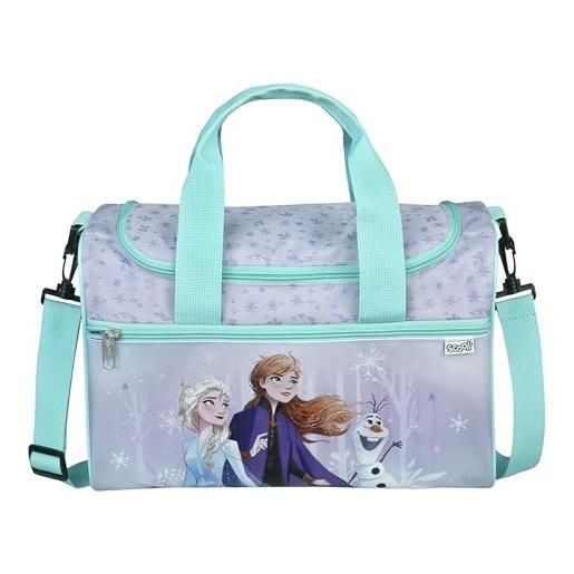 Scooli - borsa sportiva disney frozen per bambini - ampio scomparto principale - tracolla regolabile - anna & elsa design - robusto
