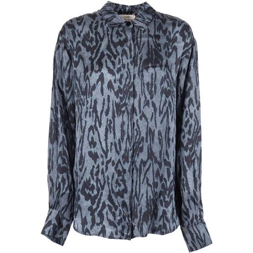 FORTE FORTE camicia over raso stampa moiree