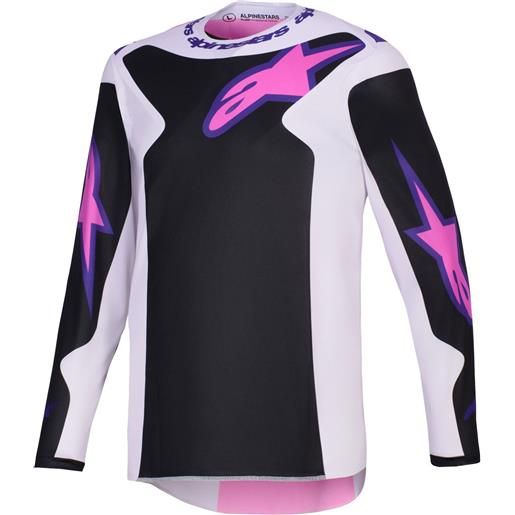 Alpinestars maglia da motocross Alpinestars fluid grid nera-grigio chiaro-viola, 2xl