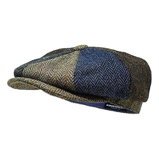Borges & Scott the tay - cappello patchwork baker boy - harris tweed - 100% lana - resistente all'acqua, patchwork. , l