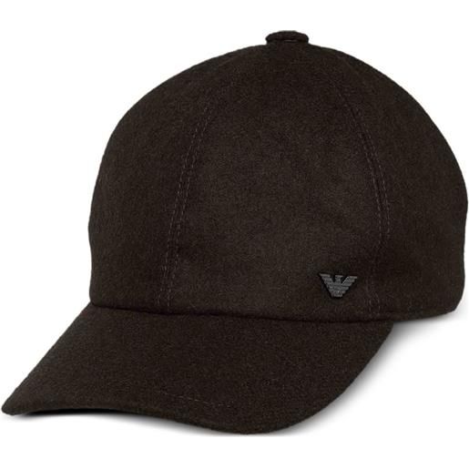Emporio Armani cappello da baseball con placca logo - marrone